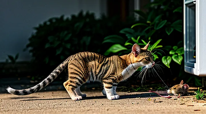 Cat Caught a Mouse: Typical Hunting Behavior