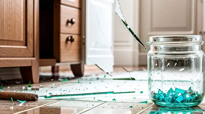 Damage Caused by Rats: Broken Glass in the Home