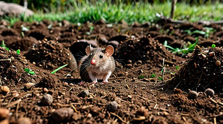 Depth of field mouse habitats in soil