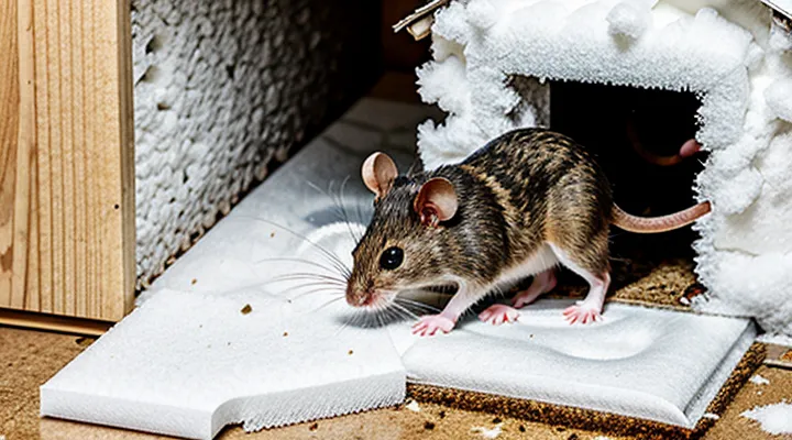 Do mice feed on foam insulation in house walls?