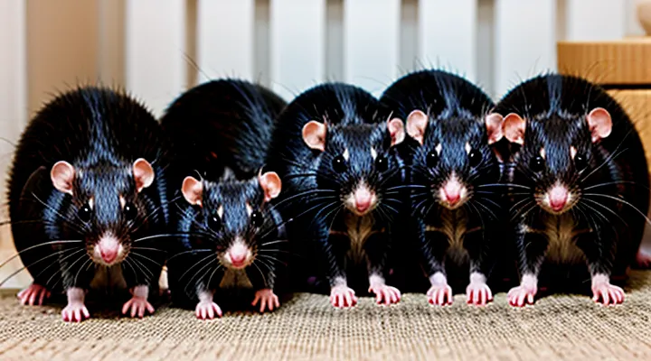 Maximum size of adult pet rats