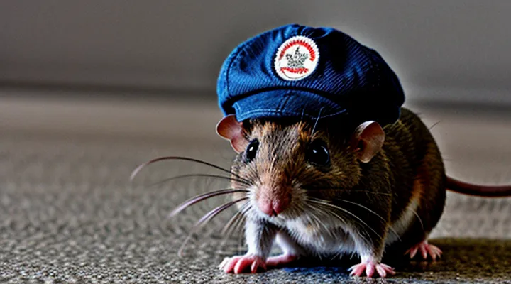 Mouse in a cap: stylish look of a small rodent