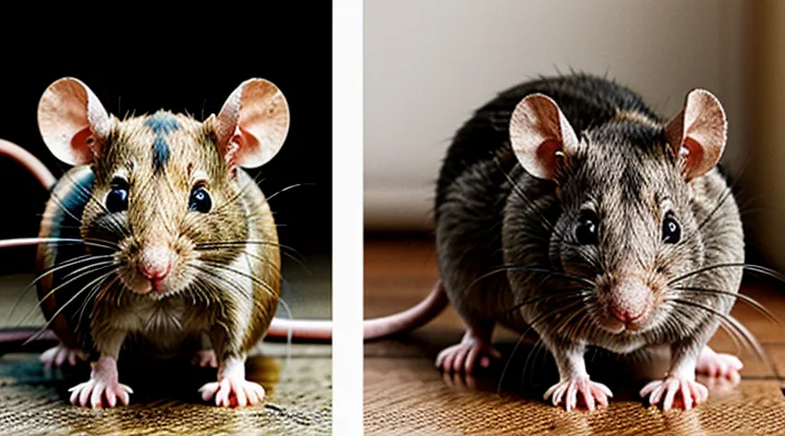 Photo Comparison of a Mouse and a Rat