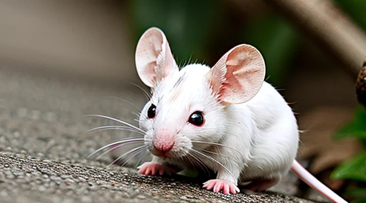White Mouse with Red Eyes: Rare Species